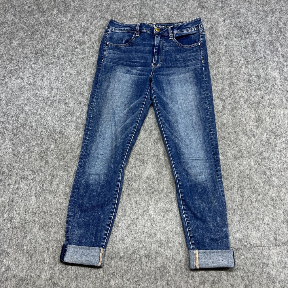 American Eagle Jeans Womens 6 Blue Hi Rise Jegging Super Stretch Skinny Denim